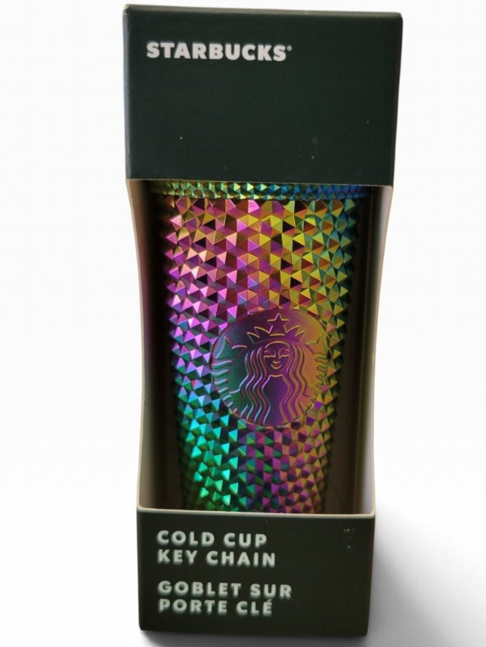 Starbucks 2023 Oil Slick Studded Cold Cup Keychain
